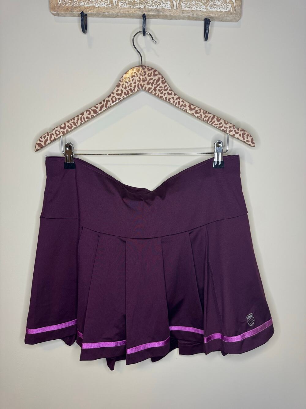 K-Swiss Dark Plum Pleated Tennis Skirt sz L